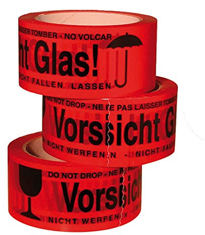 K36G 36 Rollen Vorsicht Glas Kartondealer PP- Klebeband Paketband 48mm x 66lfm