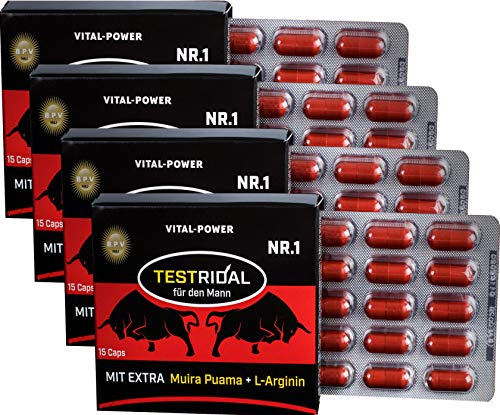 BPV - Testridal 60 Kapseln = 32g - Hardcore Booster - Hochdosiertes Kombi-Produkt perfekt geeignet für Sportler und Aktive Männer - Für Lust - Liebe - Leidenschaft und mehr