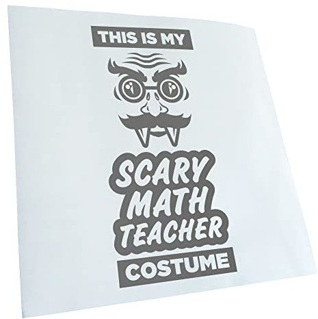 Kiwistar - Autoaufkleber - Grau - 30x14cm - scary math teacher costume Sticker - Heckscheibe Auto Aufkleber wetterfest für Kfz LKW Mofa Truck - Sticker außen selbstklebend Tuning Zubehör für Fenster