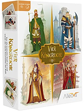 ALLEOVS® Vier Königreiche - Strategiespiel für Kinder & Erwachsene - Brettspiel, Kartenspiel, Aufbauspiel, Gesellschaftsspiel - Für Abende voller Familienspiele - Ab 6 Jahren, 2-4 Spieler, 20-30 min