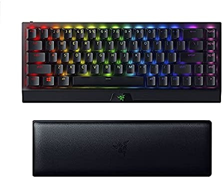 BlackWidow V3 Tenkeyless - Tastiera da Gioco Meccanica, Tastiera da Gioco Compatta con Interruttori Meccanici, Illuminazione a Colori RGB, Gestione Cavi, IT Layout + Poggia Polsi Ergonomico
