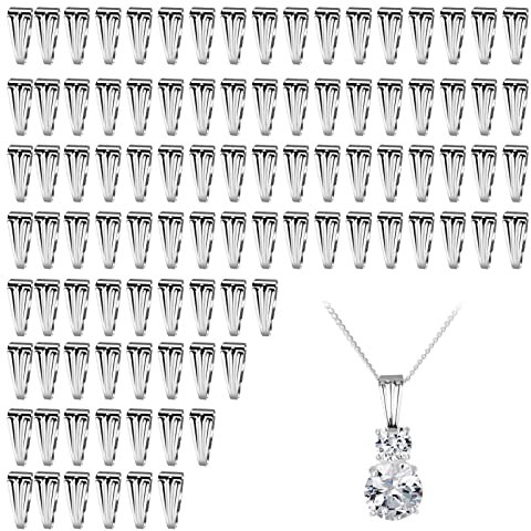 ASTER 200 Stück Anhängerschlaufe Ösen Anhänger, Edelstahl Kettenverschluss Clip, Prise Clip DIY Schmuck Herstellung Zubehör Collierschlaufen für Halskette Anhänger, Silber