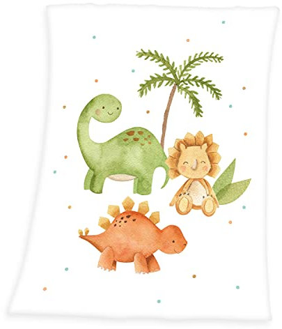 Herding Dinos Microfaserflausch-Decke, 75x100 cm, 100% Polyester