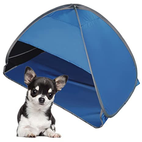 HACRAHO Pop Up Strand Sonnenschutz, 1 Pack Faltbares Zelt für Anti-UV Mini Kopfzelt für Outdoor Camping Picknick Schwarz Kleber Blau