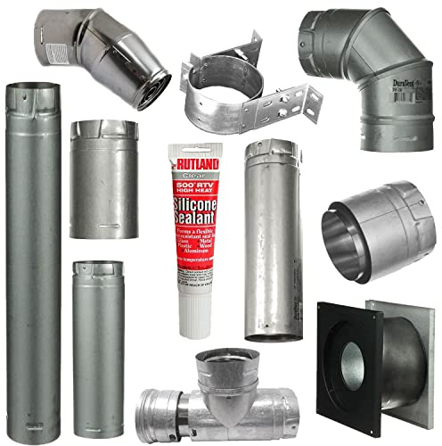 3 Pellet Stove Vent Pipe Kit For Horizontal Installs With A Vertical Rise by Dura Vent Pro
