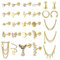 FIOROYAL 27 Stück 16G Helix Piercings Ohrstecker Edelstahl für Frauen Männer Hypoallergen Helix Kette Silber Tragus Piercing Ohr Gold Silber Flatback Ohrringe Kette Baumeln Daith Piercing Set-Gold
