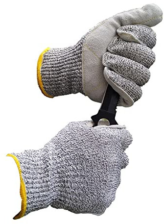 CekoCk Latexbeschichtete Handschuhe, Gummi-Arbeitshandschuhe, industrielle schnittfeste Handschuhe, schnittfeste Schutzhandschuhe der Klasse 5, Küchen-Metzgerhandschuhe, Schutzhandschuhe for Ou