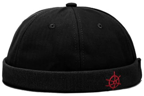 Malaxlx Herren Docker Cap Seemannsmütze Docker Mütze Hafenmütze Seemannskappe Brimless Cap Herrenmütze Verstellbar
