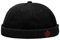 Malaxlx Herren Ruder Stickerei Schwarz Docker Cap Seemannsmütze Docker Mütze Hafenmütze Seemannskappe Brimless Cap Herrenmütze Verstellbar