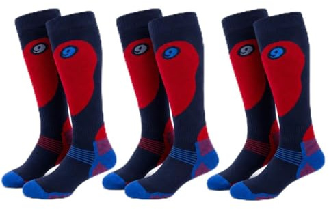 COSHAL® Chaussettes de ski thermiques haute performance pour homme avec coussin ferme - Chaussettes de snowboard à haute adhérence, Taille 39-45, 6-11