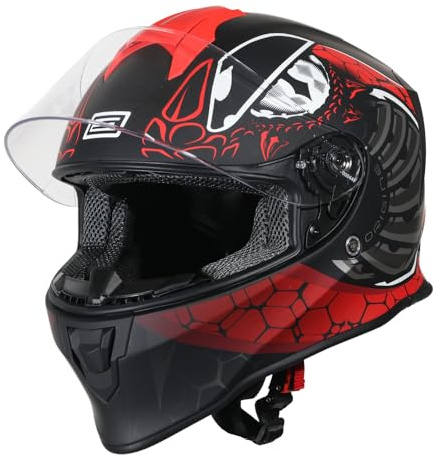 ORIGINE Casque de Moto intégral on Road avec Ventilation ECE (Fighter Matt Fluo Red Black, L)…
