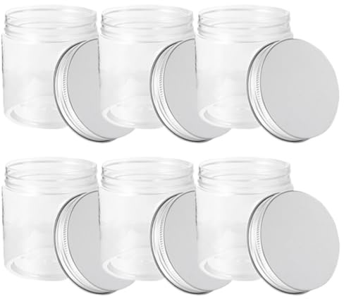 ABOOFAN Mini Jars - 6pcs 250ml Regular Mouth Jar with Lids Clear Container Small Canisters Canning Jar for Pudding Yogurt Spice Jam Honey Jelly