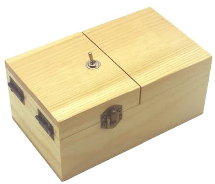 Rordigo B Useless Box mit Überraschungen, Hölzerne Useless Box, Komplett Zusammengebautes Spielzeug für Erwachsene und Kinder, Langlebig, Einfach zu Verwenden, Holzfarbe