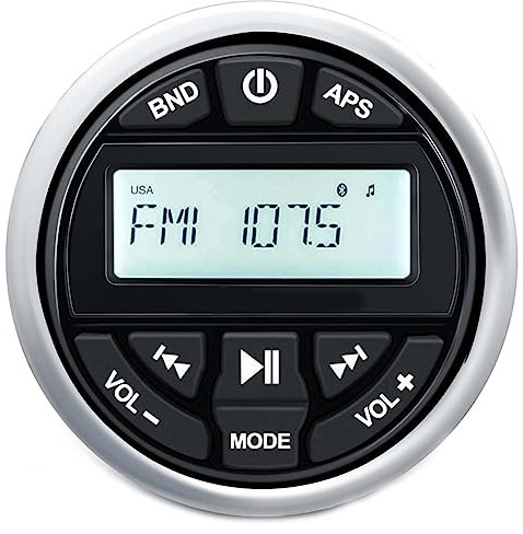 Bordhap Waterproof Bluetooth Marine MP3 Player with MP3 Player AM FM Radio USB for Streaming Music