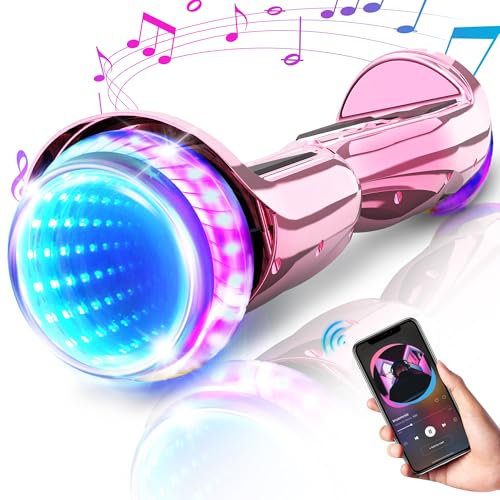 Offroad Hoverboard mit Bluetooth-Lautsprechern 3D-LED-Licht, 6,5 Reifen Leistungsstarke große Batterie Hoverboard