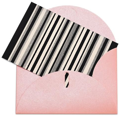 NWGHM Grußkarten mit Umschlägen, schwarz-weiß gestreift, Notizkarten, Blanko-Karten für alle Anlässe, Jubiläumskarten, BFF-Karten, Dankeskarten, Hochzeitskarten, 9,9 x 15,9 cm