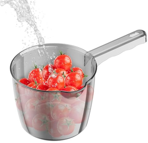 Bathing Mug,Transparent Sturdy Bathing Mug Strong Water Ladle - Strong Long Handle Bath Mugs for Bathroom, Water Ladle for Bath, Kitchen, Fruits, Bathroom, Vegetables