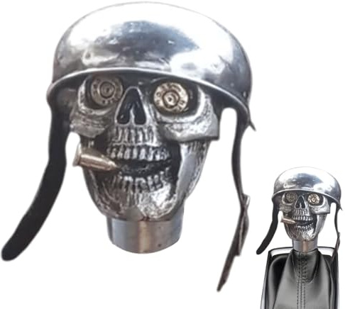 Pomo de palanca de cambios con forma de calavera, palanca de cambios con forma de calavera, Pomo de palanca de cambios para coche con diseño de soldado de calavera, Perilla de palanca de cambios hecha