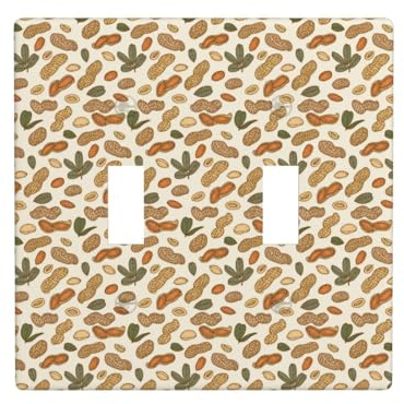 Placca di copertura per interruttore a levetta, 2 piastre da parete di dimensioni standard 11,4 x 11,4 cm, set con doppia piastra di copertura per interruttore della luce a forma di arachide