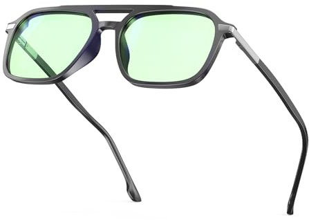 Goiteia blaulichtfilter brille damen herren-Hellgrün getönte Sonnenbrille UV-Schutz-Entlastet die Augen bei Computer und Digitalanwendungen-Ultraleicht und mit Federscharnieren für besseren Komfort