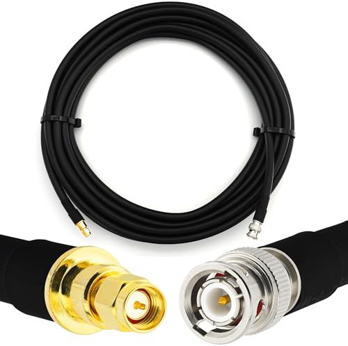 RANGEFUL 30m BNC Maschio a SMA Maschio Cavo coassiale CB UHF RG214 — BNC a SMA prolunga coassiale 50 Ohm — per HAM, Radio CB, UHF Antenna, Misuratore SWR, Radioamatore, RF a onde corte