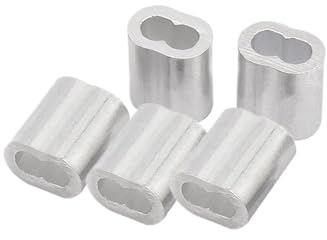 Generisch 100 Stück Aluminiumhülsen Alu Klemme, 3mm Aluminium Pressklemmen Alu Drahtseilklemme