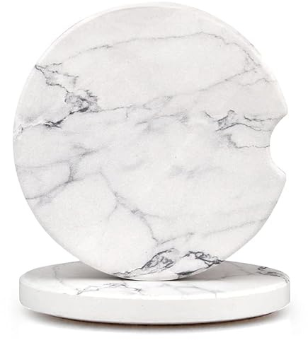 2 sottobicchieri assorbenti per auto carino sottobicchieri in ceramica portabicchieri auto sottobicchieri per bevande auto vuote antiscivolo portabicchieri sottobicchiere in pietra bianca