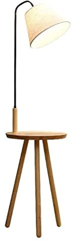 Lampes sur Pied Lampadaire avec étagère Lampes sur Pied Modernes Base de trépied en Bois et Abat-Jour en Tissu Lampe de Lecture E27 Lampe de Lecture sur Pied (Couleur : Siyah, Taille : Foot Switch)