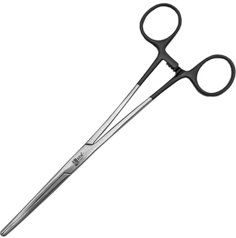 Zite Fishing Hakenlöser Zange 20cm | Gebogene Lösezange aus rostfreiem | Stahl mit schwarzem Griff-Coating | Anglerzange für Raubfisch- & Friedfischangeln, Fliegenfischen & Universaleinsatz