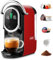 Magician1 Machine à café Capsules pour Nespresso, Dolce Gusto, Lavazza A Modo Mio, Dosettes ESE 44mm et Café Moulu, Température et Taille Tasse Réglable, 20Bar, Cafetière Chaud ou Froid (Rouge)