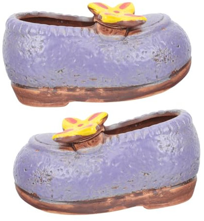 OFFSCH 1Pair Shoe Shaped Flowerpot Decor Cute Succulent Planter for Indoor Plants Creative Flower Planter for Home Decoration present for Friends Durable and Stylish Design