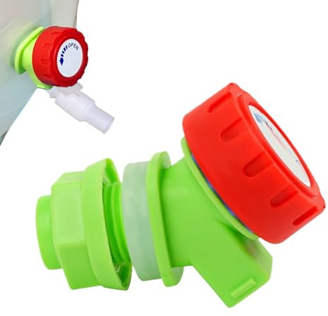 Rubinetto per secchio d'acqua, rubinetto a barile, rubinetto adattatore per tubo, guarnizione a prova di perdite, maniglia di controllo girevole, rubinetto a secchio verde, compost esterno e uso