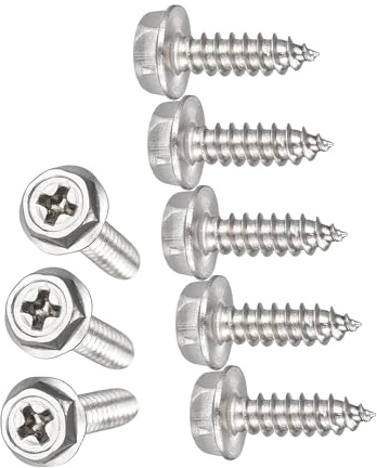 TA-VIGOR M3 x 10mm Self Tapping Screws, 100Pcs Phillips Head Metal Screws | 304 Stainless Steel Hex Washer Screws, Hex Flange Sheet Metal Screws for Metal, Plastic, Wood and DIY Projects