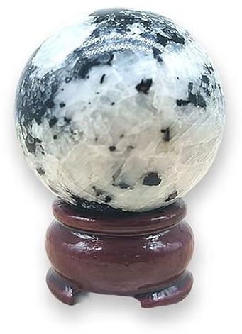 TENET - Sfera di Cristallo Pietra Naturale Minerale - (PIETRA DI LUNA ARCOBALENO, 3 cm)