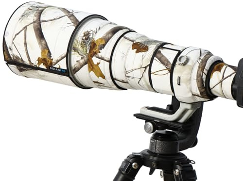 ROLANPRO Copriobiettivo mimetico per Canon EF 200 mm F2 L is USM Rain Coat Lens Protection Sleeve Case #21 Snow camo impermeabile