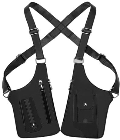 Générique Sac Bandoulière Double Homme, Sac De Harnais D'épaule, Holster D'épaule À Double Poche, Harnais Antivol Cuir Homme, Sac De Poitrine Antivol En Cuir Pour Homme Pour Hommes Femmes
