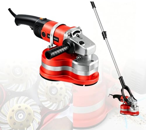 3800W Electric Concrete Grinder, 6-Speed Adjustable Rock Polisher, Heavy Duty Floor Polishing Machine for Stone, Marble, Tile, Cement and Concrete Surface Grinding & Cleaning