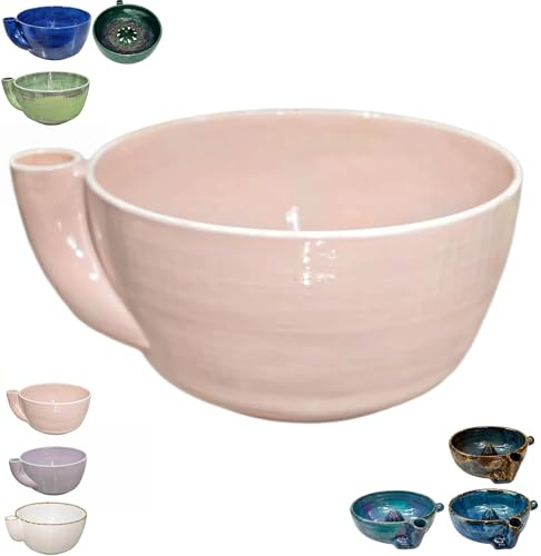 2026 Self-Spinning Berry Washing Bowl – Ceramic with Drain Holes, 360° Cleaning Swirl Colander, Center Cone Automatic Quick Rinse Washer for Berries, Vegetables, Serving (Peachy Pink)