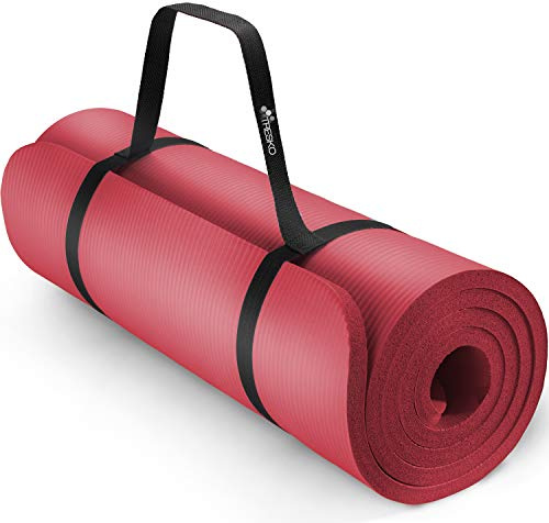 TRESKO® Yogamatte Rutschfest & Gepolstert mit Tragegurt 185x60 & 190x100 cm | Gymnastikmatte Phthalatfreie | Hautfreundliche Pilatesmatte 0,8-1,5cm hoch | Dicke Fitnessmatte Gym Yoga Matte Indoor/Outdoor