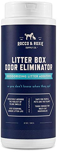 Rocco & Roxie Désodorisant naturel pour litière pour chat, absorbeur d'odeurs, sans danger pour chaton, 340,2 g