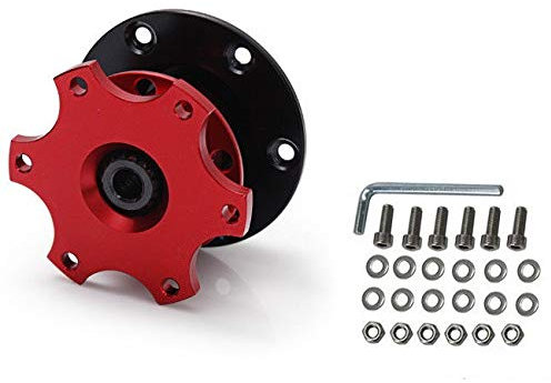 Lenkrad Schnellverschluss Quick Release Nabe Alu Sportlenkrad Snap Off Adapter Rot