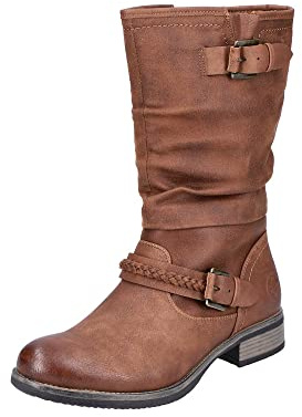 Rieker 98860, Bottes Hautes Femme, Marron (Nuss/Nuss 22), 37 EU
