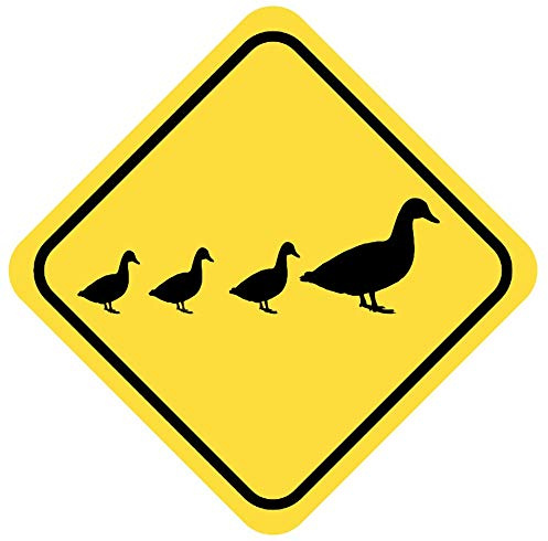Samunshi® Ente Warnschild Warndreieck Aufkleber Achtung Vorsicht Tier - 40x40cm mehrfarbig