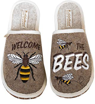 Adelheid Bees Filzpantoffel, Farbe:erdgrau, Größe:38/39