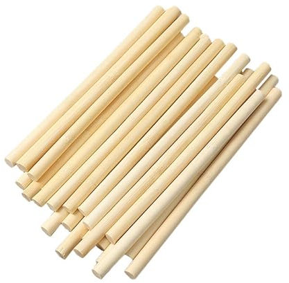 30 Stück Natürlicher Holzstab Rund, Rundhölzer zum Basteln, Natürliche Rundstab Holz Holzstäbe Basteln, Kann Verwendet Werden, um Modelle zu Machen, DIY-Kunstwerke(Holz)