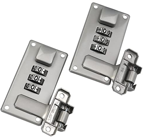 Mewutal 2 Vanity Case Buckle, Luggage Combination Lock, Toolbox Buckle with 3 Position Combination Lock (Pearl Nickel)