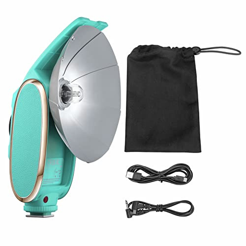 Godox Lux Senior Retro-Kamerablitz GN14 6000 K ± 200 K 28 mm Brennweite Automatische und manuelle Blitzmodi 1/1-1/64 Blitzleistung für Canon Nikon Sony Fujifilm Olympus Blitzschuhkameras(Blau)
