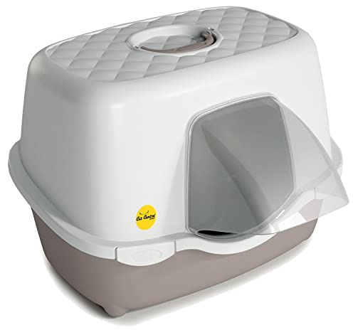 CAT CENTRE Jumbo Hooded Outdoor Litter Tray 56cm Grey Waterproof Canopy