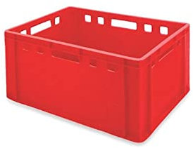 PROREGAL CHEFGASTRO Eurobehälter Fleischerkasten E3 | HxBxT 30x40x60cm | 59 Liter | Rot | Fleischerkiste, Fleischkiste, Metzgerkiste, Fleischbehälter