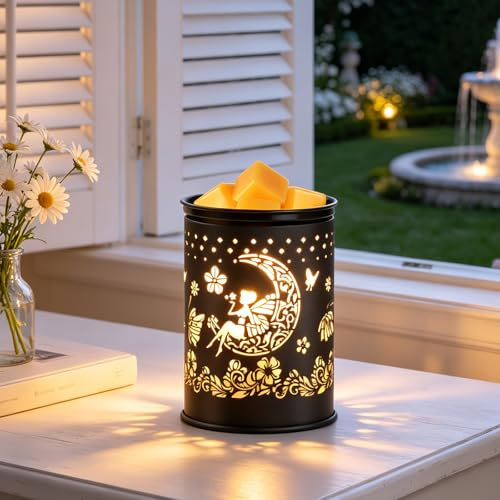 scentsy Wax Warmer for Scented Wax melt Warmer Wax Melter for Candle Making lamp Candle Warmer Plate Oil Burner for Home Decor and Gifts for Holiday (Moon/Flower Fairy)